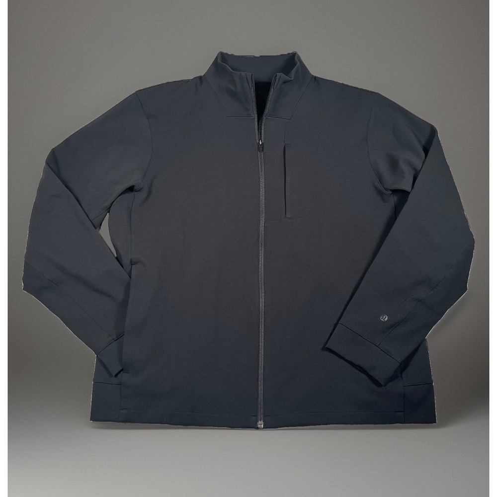 Lululemon Sojourn Jacket Men's 2XL Black Warpstreme Full Zip Stretch Athleisure